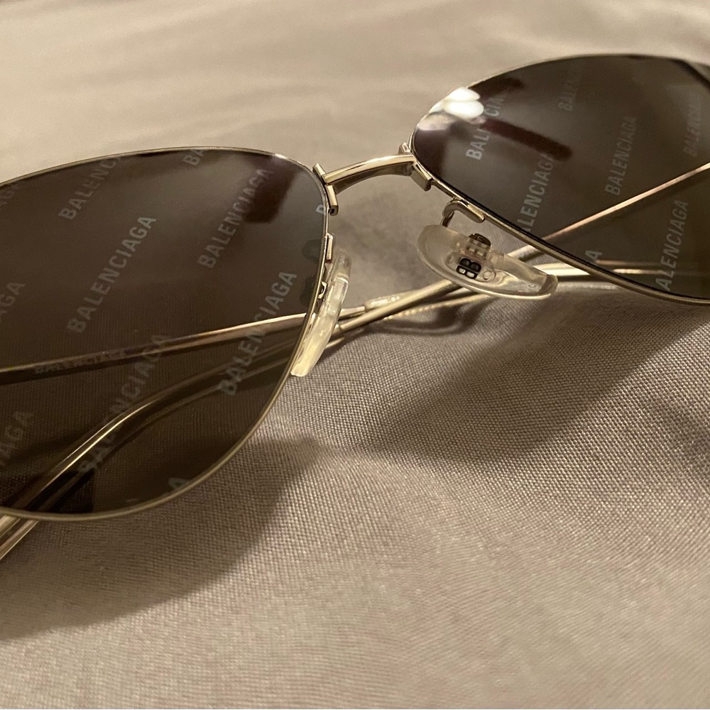 Balenciaga BB0015 004 Women’s Cat Eye Sunglasses Black/Silver 61/12/145